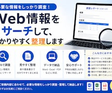 必要な情報をリサーチして整理します イメージ1