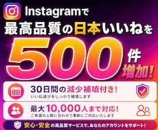 Instagram日本人いいねを500件増やします イメージ1