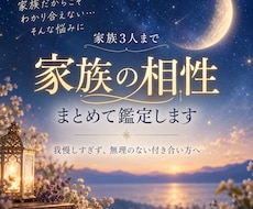 親子関係の相性まとめて3人鑑定します イメージ1