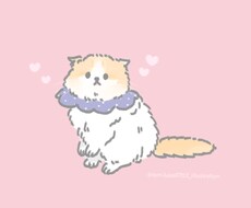 ゆる〜くねこちゃん描きます ゆるくて可愛い♡愛猫を2パターン描きます。