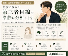 恋愛の悩みを第三者目線で冷静に分析します イメージ1