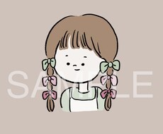 SNSで使えるゆるくて可愛い似顔絵アイコン描きます イメージ1