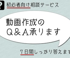 7日間動画作成のアドバイス致します 動画作成のQ&Aにお答えします