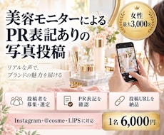 美容モニターによるレビュー投稿を実施します イメージ1