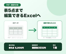 PDF・画像の表5点をExcel化します イメージ1