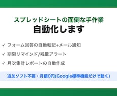 スプレッドシートの面倒な手作業を自動化します イメージ1