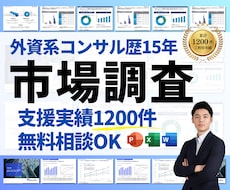 外資系コンサル歴15年が市場調査を行います 【無料相談OK】市場規模、競合、新規事業まで助言します