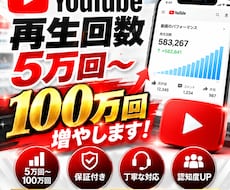 YouTube再生回数。5万回再生～増やします イメージ1