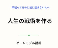 ゲームモデル思考｜人生の戦術を一緒に設計します 行動ではなく、戦術から人生を考える。 ゲームモデル思考。