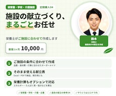 保育園・学校・介護施設などの1ヶ月献立を作成します 栄養士がご施設に合わせたオーダーメイド献立をお作りします