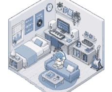箱型の部屋の中であなたのキャラクターが動きます イメージ1