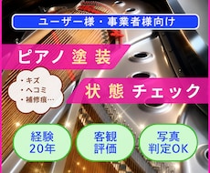 ピアノのキズや塗装状態を第三者目線でチェックします イメージ1