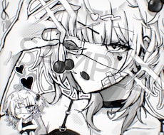 最短1日！病みかわなモノクロアイコン描きます イメージ1