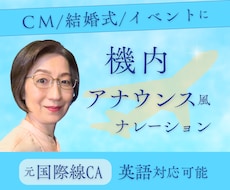 日英対応｜機内アナウンス風ナレーションを収録します イメージ1
