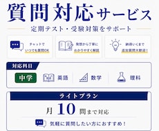 中学生の質問にチャットでお答えします 【ライトプラン】中学生の質問対応