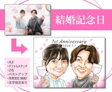 1人1000円〜温かい似顔絵を制作いたします 還暦・誕生日・結婚式など、記念日に思い出に残る似顔絵を。