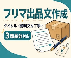 フリマ出品用のタイトル・説明文を作成します 写真と商品情報から伝わる出品文に整えます