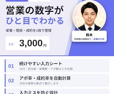 3,000円｜架電〜成約が見える管理表を作成します イメージ1