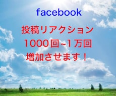 facebookの投稿リアクション増やします 安心できるこのお値段。オプション購入でもっとお得に！