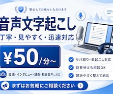 音声・動画を丁寧に文字起こしします イメージ1