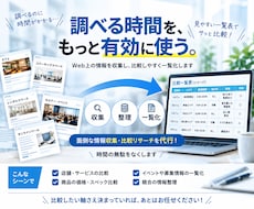 Web上の情報をリサーチし一覧表に整理します イメージ1