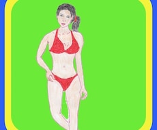 女性の映像のイラストを手描きを写真パッドで飾ります イメージ1