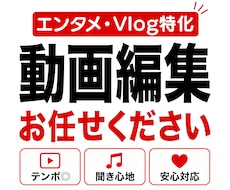 エンタメ・Vlogに特化した動画を制作します 【トークの間やテンポ感を重視、最後まで見たくなる動画編集！】