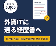 外資IT営業4社の現役が職務経歴書を添削します イメージ1