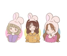 可愛い女の子のアイコンイラストを作成します イメージ1