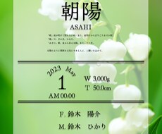 誕生花のデジタル命名書作成します イメージ1
