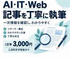 AI・IT・Web分野の記事を丁寧に執筆します イメージ1