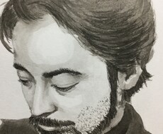 写真から墨で優しい似顔絵を描きます イメージ1