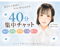 40分即レスチャット＊お話お聞きします リアルタイムでお返事＊雑談・相談・愚痴・暇つぶし・癒し