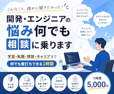 開発・エンジニアの悩み何でも相談に乗ります イメージ1
