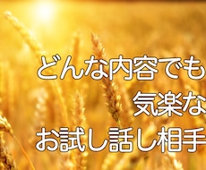 お試しOK! 気楽なお話相手になります イメージ1