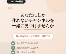 0から育てた経験でチャンネル診断します イメージ1