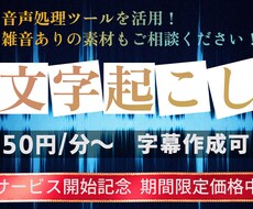 音声処理ツール活用で雑音に配慮して文字起こしします イメージ1