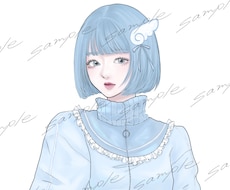 大人可愛い・透明感・綺麗め｜女性イラストを描きます アイコンをオシャレに彩る｜オリジナルイラストを届けます