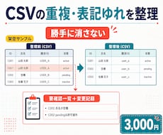 CSVの重複・表記ゆれをルール通り整理します イメージ1