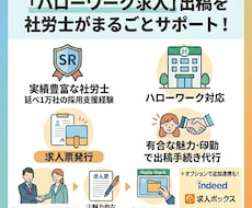 ハローワーク出稿サポート（登録・求人票作成等）ます 延べ1万社近い採用支援経験のある社労士がサポートします