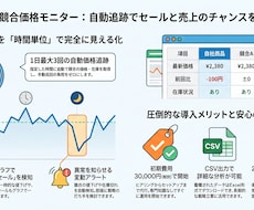楽天市場 全自動 競合価格モニターを導入します 競合価格・在庫・レビューを自動監視。競合の値下げを即把握。