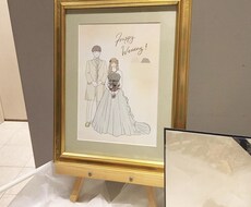 かわいいおしゃれなウェルカムボード描きます 夫婦の雰囲気が伝わるイラストにしたい方へ♪
