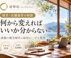 経営と店舗運営の課題に改善の順番を提案します イメージ1