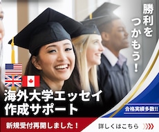 海外大学/大学院 出願エッセイ作成支援致します 【合格多数】コモンapp・SOP、出願エッセイでお困りの方へ