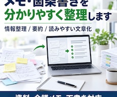 メモや箇条書きを分かりやすい文章に整理します イメージ1