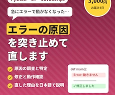Python・C#のエラーを修正します 原因調査から修正・動作確認まで対応します