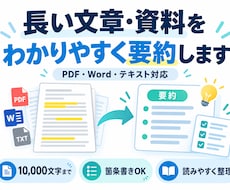 長い文章・資料をわかりやすく要約します イメージ1