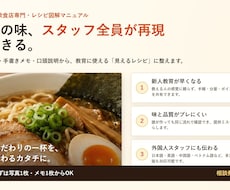 飲食店向け！多言語対応！レシピを図解化します 新人教育・多店舗展開にもおすすめ！