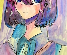 女の子のラフを提案して水彩で仕上げます イメージ1