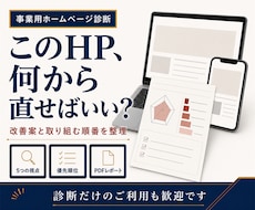 ホームページを診断し改善の優先順位を提案します 問い合わせに悩む方へ。事業の状況を伺い次に取り組むことを整理